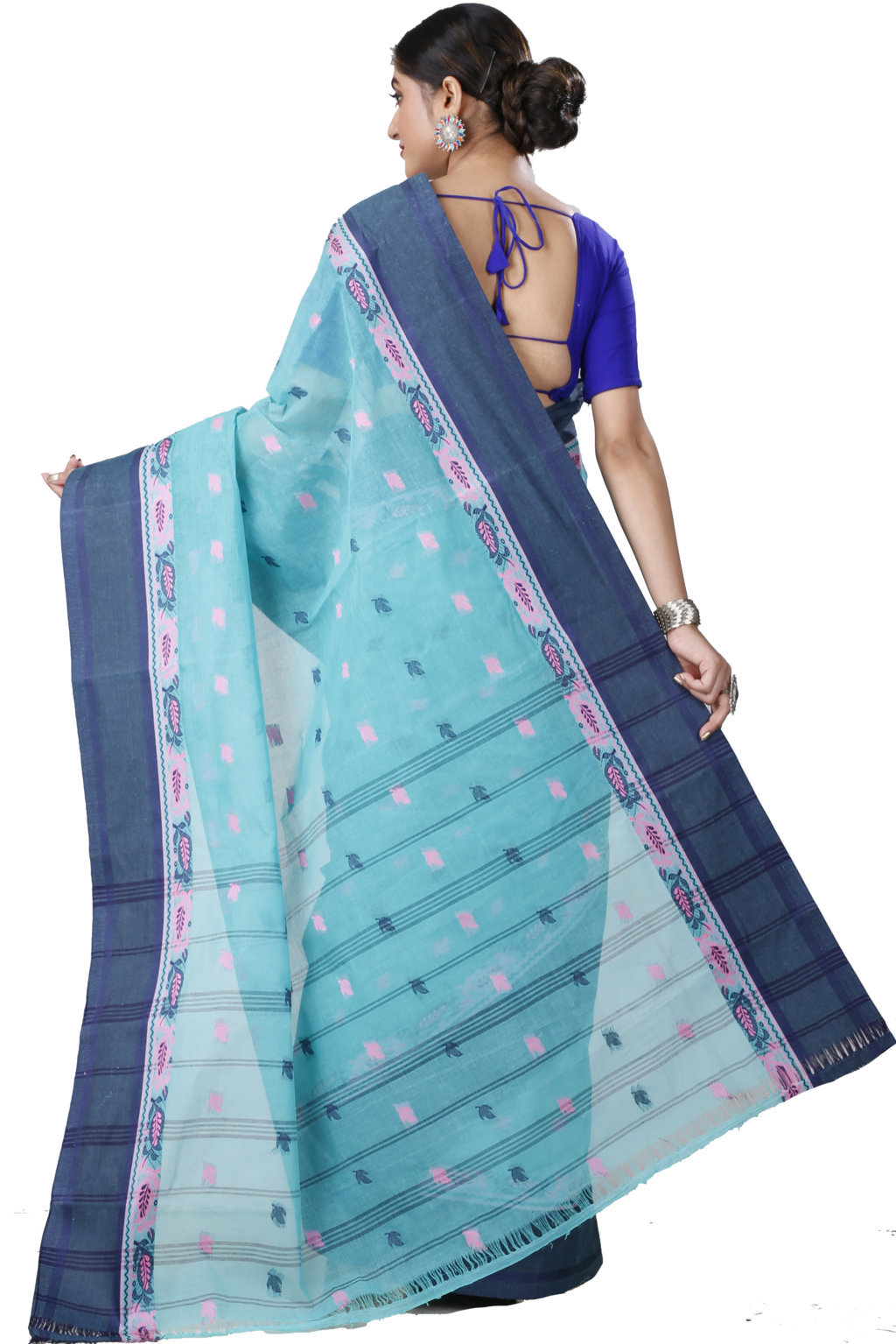 See Green Pure Cotton Provati Tant Saree (1072)